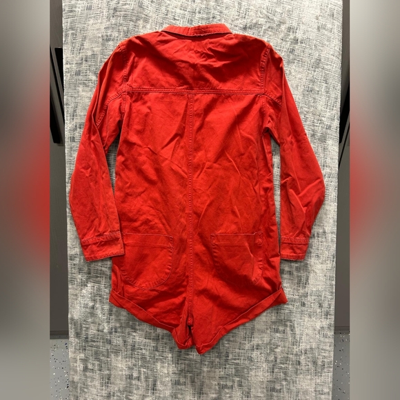 Red Long-Sleeve Jumpsuit - Picture 8 of 10